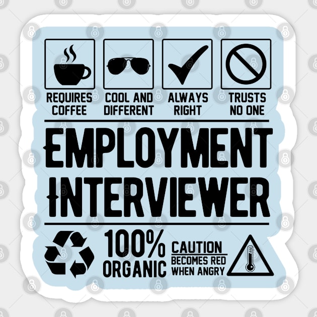 Employment Interviewer Job (black) Sticker by Graficof